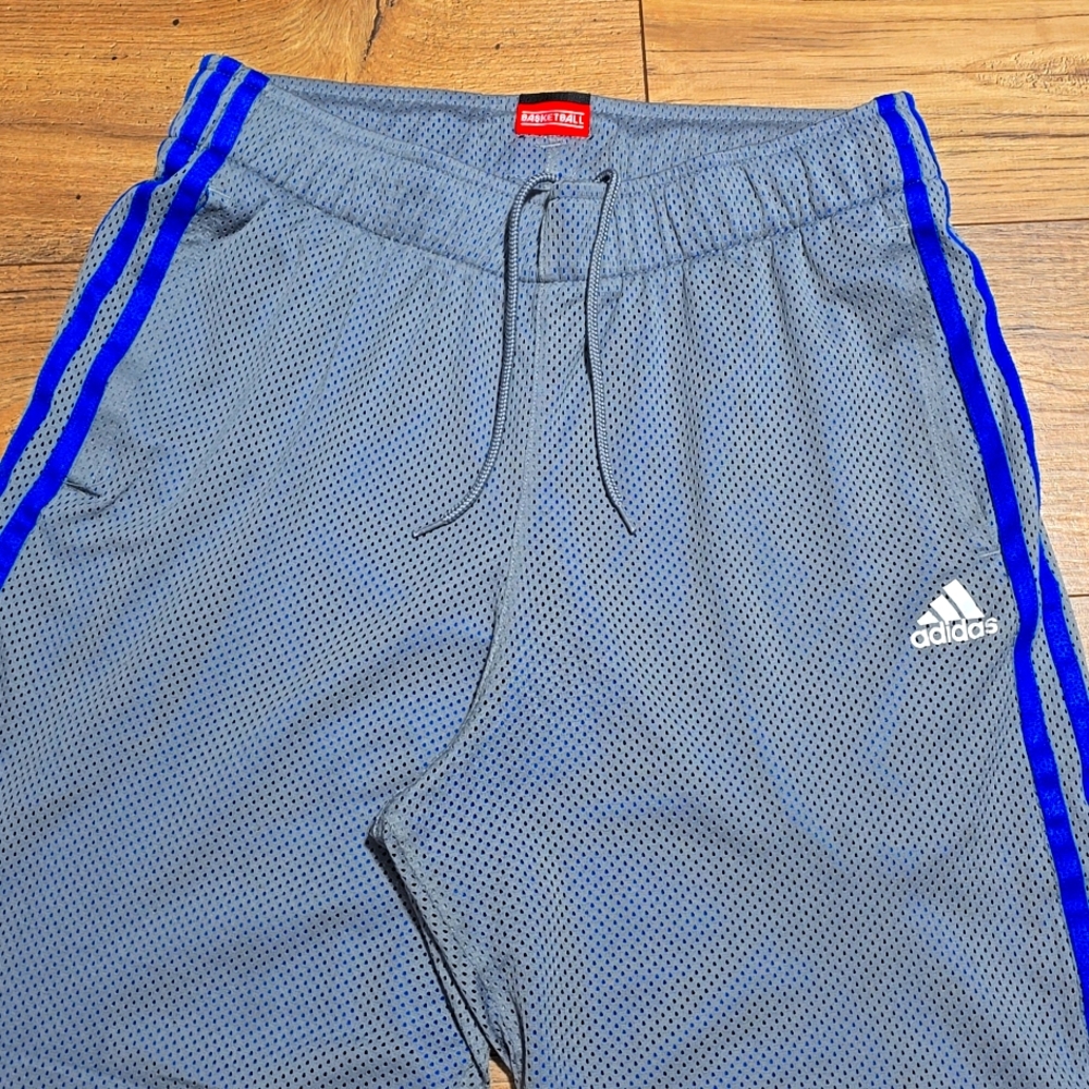 Adidas Gray and Blue Joggers with Athletic Stripes - Picture 2 of 10